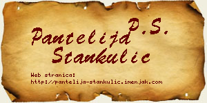 Pantelija Stankulić vizit kartica